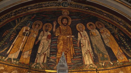 Apsismosaik in der Basilika Santa Prassede, Rom